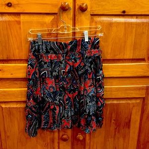 Paisley print skirt. Size small. Reds,navy and baby blues, white and black.